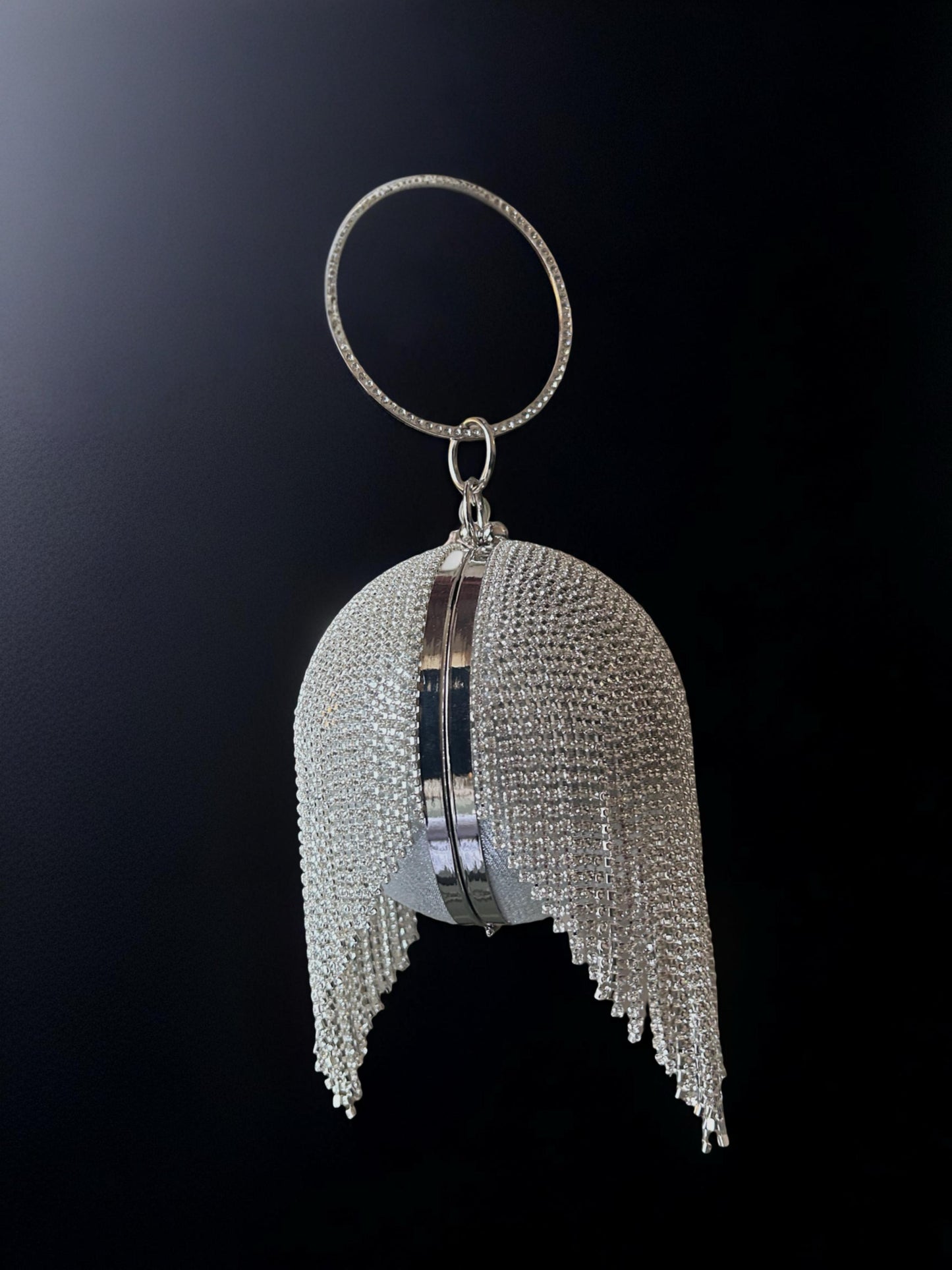 Fringed Cystal ball Clutch