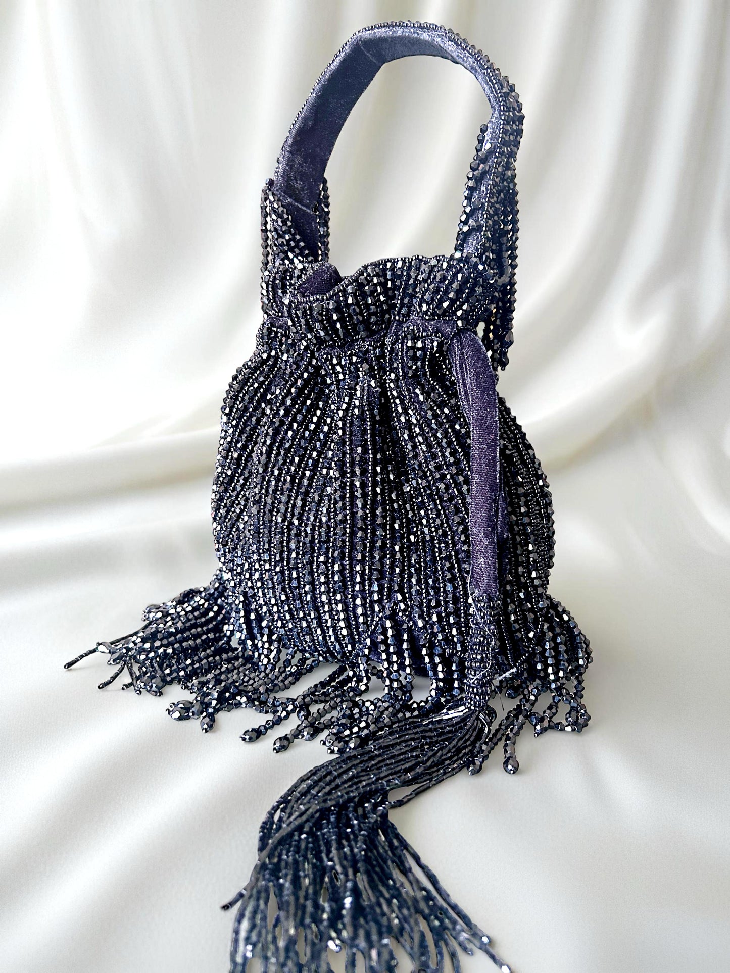 Black Beaded Potli
