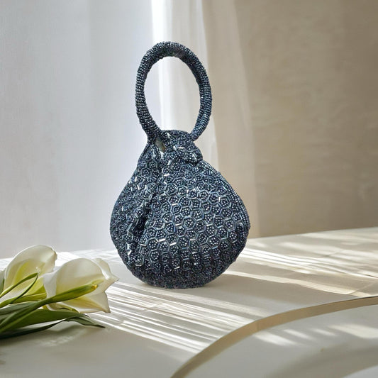 Black Beaded Potli