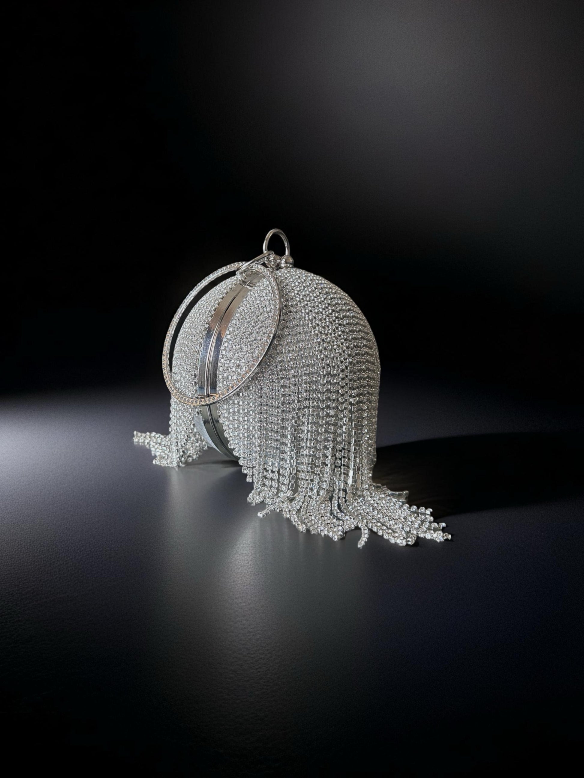 Fringed Cystal ball Clutch