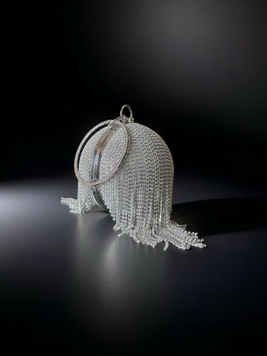 Fringed Cystal ball Clutch