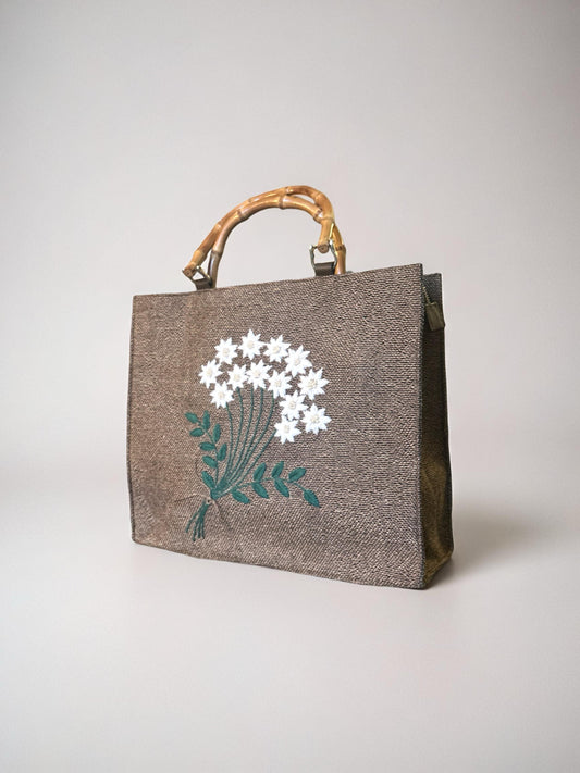 Jasmine Bloom Jute Tote