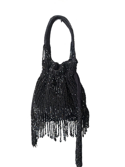 Black Beaded Potli